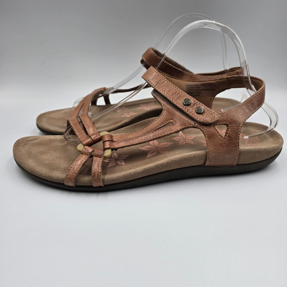 Abeo Oasis Tan Leather Strappy Comfort Sandals Womens 10N Neutral Summer Boho